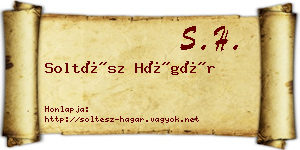 Soltész Hágár névjegykártya